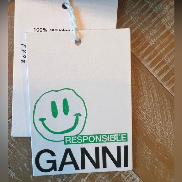 GANNI floral-embroidered crystal-embellished top Black Green size US 0 EU 32 - Picture 2 of 6